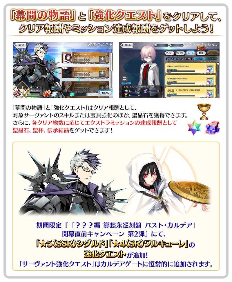 サーヴァントの幕間の物語、強化クエストについて